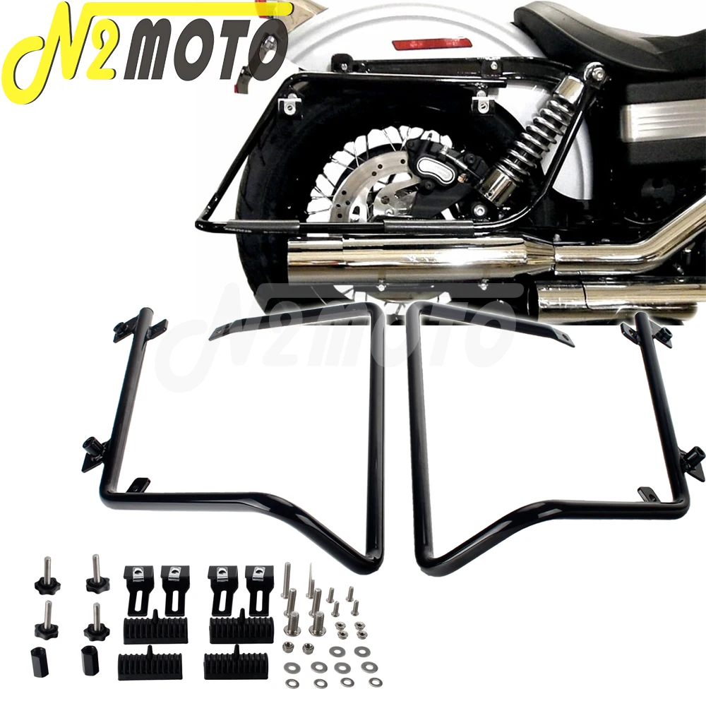 

For Harley Dyna Touring Super Glide 2008-2021 Motorcycle Frame Saddle Bag Mount Conversion Brackets Kit For Harley FLH 1993-2013