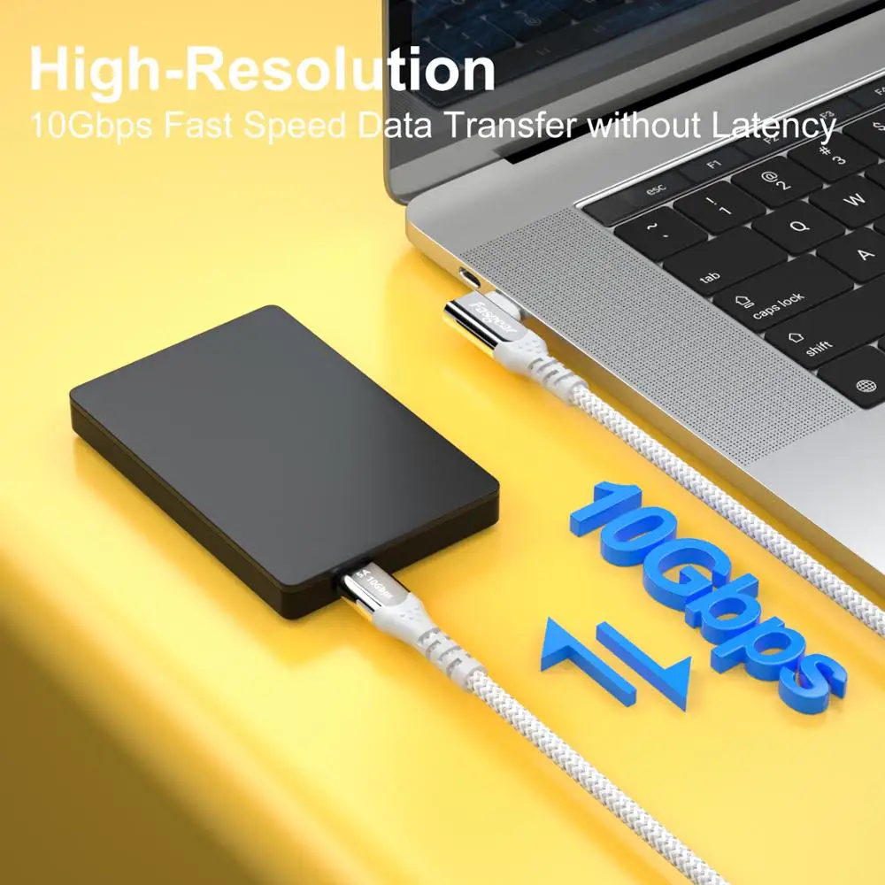 Fasgear USB C Type C Cable Wire For Xiaomi Mobile Phone For MacBook Accessory PD 100W 10Gbps 5A Fast Charging USB-C Charger 3M
