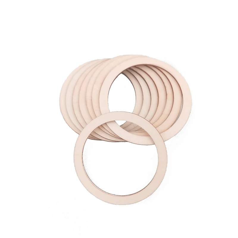 10pcs 7.5cm Wood Rings Wooden Rings Circles for DIY Pendant Connectors Jewelry Making Wedding Christmas Decor