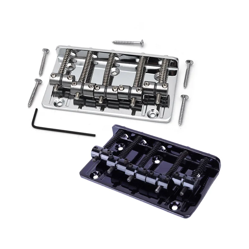 Chrome/Black Left Handed 5 String Flat Saddle Single Tremolo Bridge System for Electric Guitar Parts