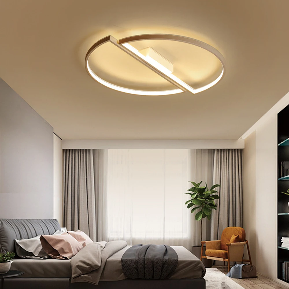 42W 52W Modern LED Ceiling Lights Nordic Simple Semicircle Ceiling Lamp AC85-265V Led Lights Fixture for Living Room Home Decor