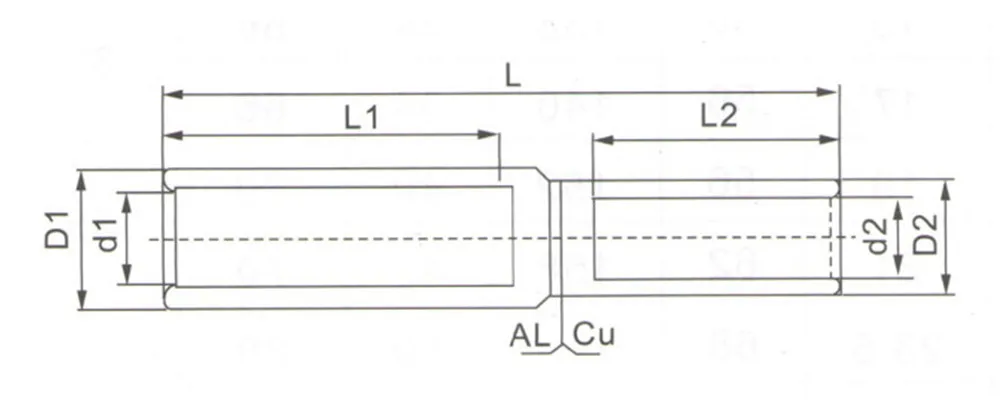 GTL-16 GTL-25 GTL-35 GTL-50 Copper Aluminum CU-AL Tube Cable Wire Bimetallic Splice Sleeve Lug Ferrule Connector Crimp Terminal