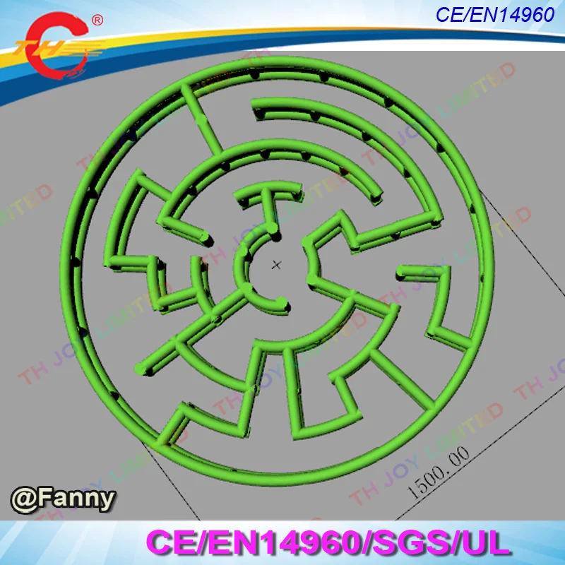 Free air shipping! 10m/12m/15m round shape giant inflatable maze for sale, new design inflatable puzzel maze labyrinth game