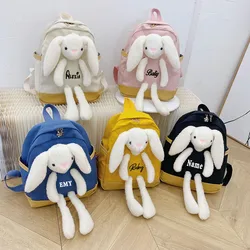 Personalised Children's Bunny Backpack Custom Any Name Rabbit Bag Boys and Girls Toddler School Bag Animal Bag Girls Gifts Bag