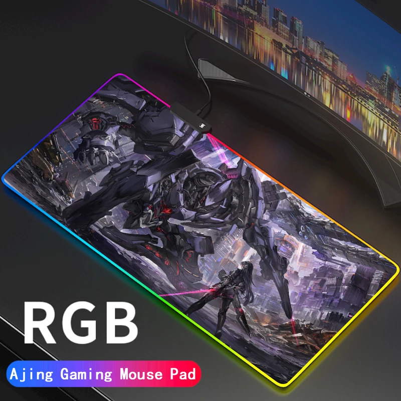 Freedom Unicorn Robot Gaming Mouse Pad Computer Mousepad RGB Large Robot MausePad Gamer Mouse Carpet Big PC Desk Play Mat