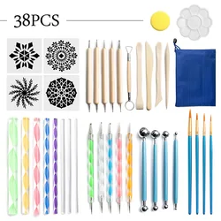 32/36/38pcs Mandala Dotting Painting Tools Sets For Painting Rocks DIY Nail Art Craft Wall Art Stencil Painting Board Tools Set