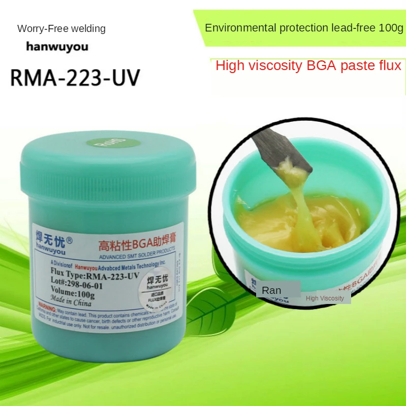 1 Pcs soldering worry free rma-223-uv 100g Paste Flux SMD mobile phone version repair solder paste solder Soldering worry free