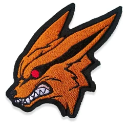 Fierce Demon Fox Kitsune Red Eye Patch Iron on Patches Embroidered Clothes Animal Badge for Clothing Jacket Applique Accessories