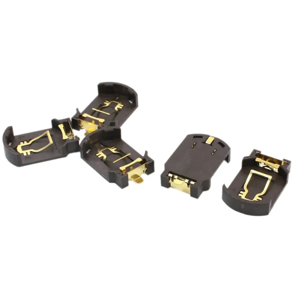 2000pcs/lot MasterFire Gold plated SMD CR2032 CR2025 Button Coin Lithium Battery Holder Box Base Case Batteries Socket Cover