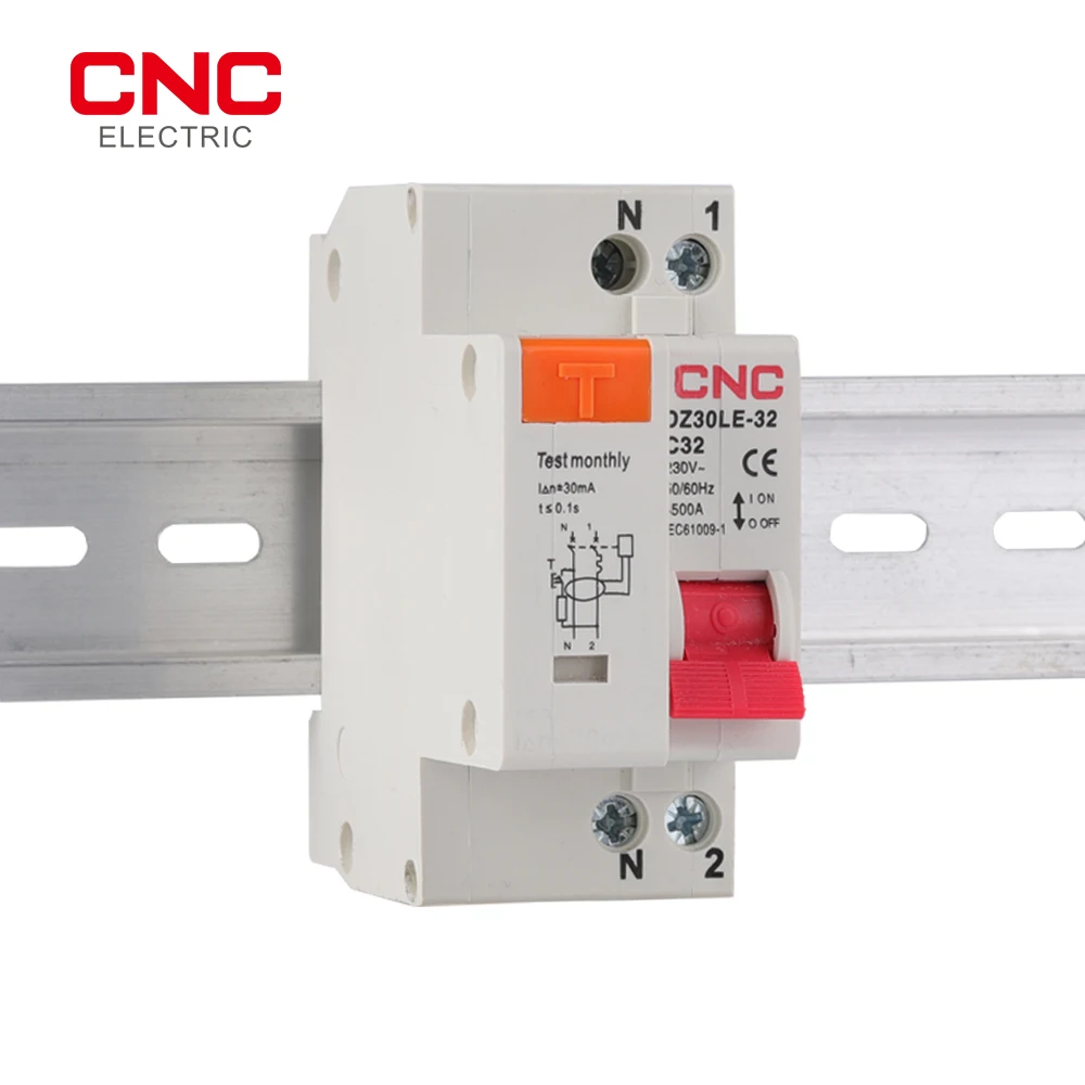 CNC DZ30LE-32 1P+N MCB RCBO 230V Residual Current Circuit Breaker with Over and Short Current Leakage Protection