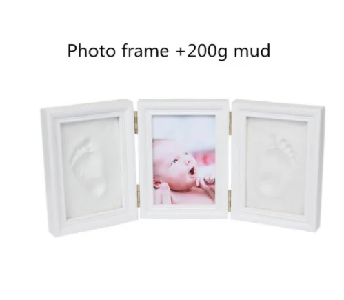 Baby Hand&Foot Print Hands Feet Mold Maker Baby Photo Frame With Cover Fingerprint Mud Set Baby Growth Memorial Gift