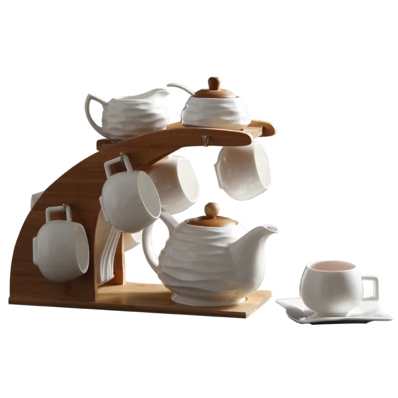 

European Coffee Cup Gift Set High-End Wedding Coffee Set Ceramic Pure White Minimalistic Afternoon Tea Set Tea Cup