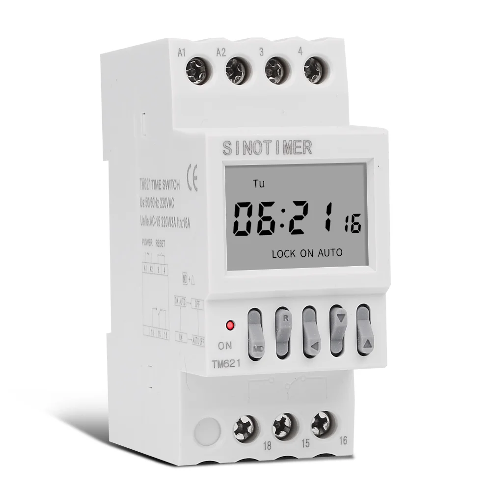 SINOTIMER Din Rail 7 Days Weekly Schedule Programmable Digital Timer Switch 220V AC 16A Time Relay with Countdown Clock Control