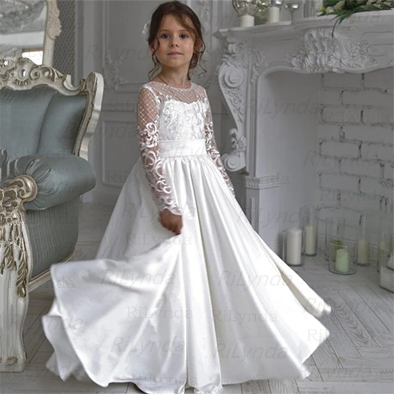 

Kids Dresses For Girls Spring Clothes Lace Party Costume White Children Elegant Prom Frocks 2-14Y Girls Casual Wear