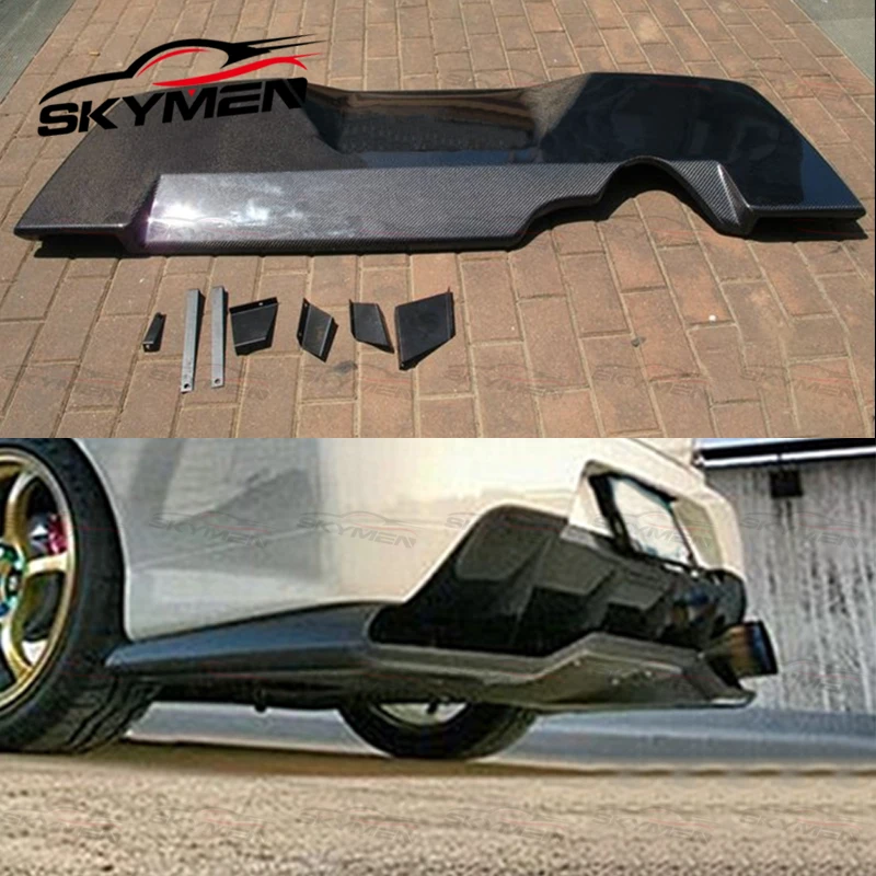 For Evolution EVO 9 Votex JDM Carbon Fiber Glass Unpainted Rear Bumper Under Diffuser Lip (Also fit 06-11 Civic FD)