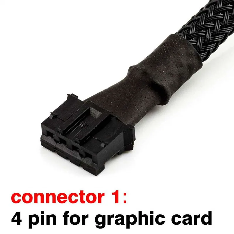 Scheda grafica Angitu adattatore ventola PWM a 4pin cavo scheda madre GPU compatibile con ventola a 4pin e 3pin con maniche nere 30cm