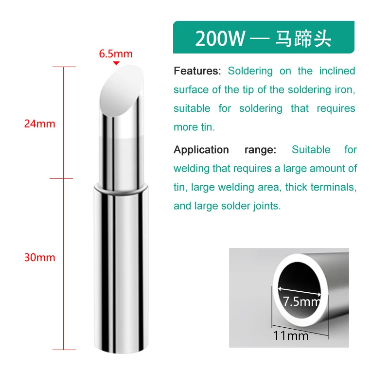 927 Soldering Tip 90W 100W 200W B K D C Soldering Iron Kits Wear-resistant Inside Hot Pure Copper Electric Soldering Iron Tip