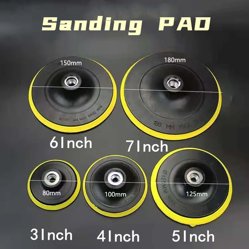 Self-Adhesive Plastic Suction Cup Polishing Pad 3"/4"/5"/6"/7" Sandpaper Polishing Disc Electric Polishing Machine Angle Grinder