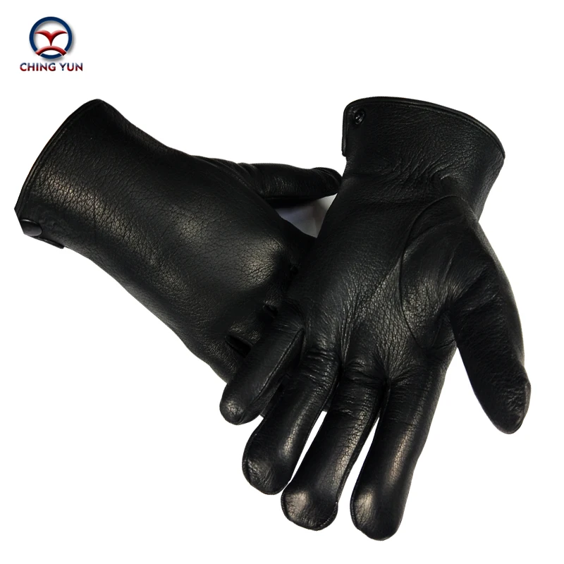 

Перчатки CHINGYUN мужские из натуральной шерсти, теплые зимние мягкие, из натуральной кожи, черные, 2020