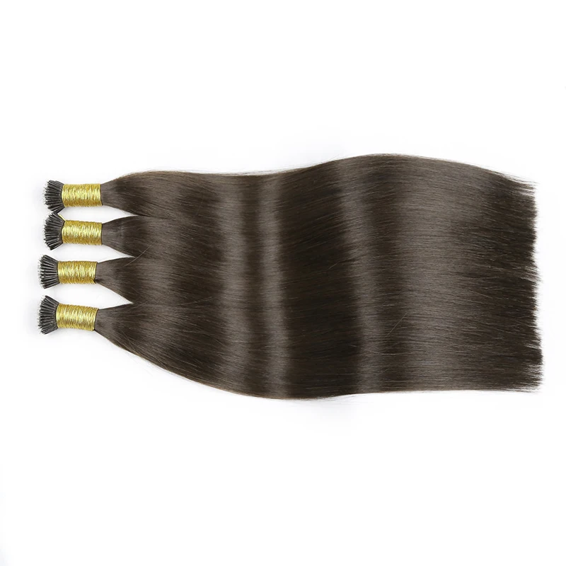 Toysww cabelo virgem nano anel links extensões do cabelo humano 1 g/s queratina pré-ligado reta nano ponta cabelo europeu