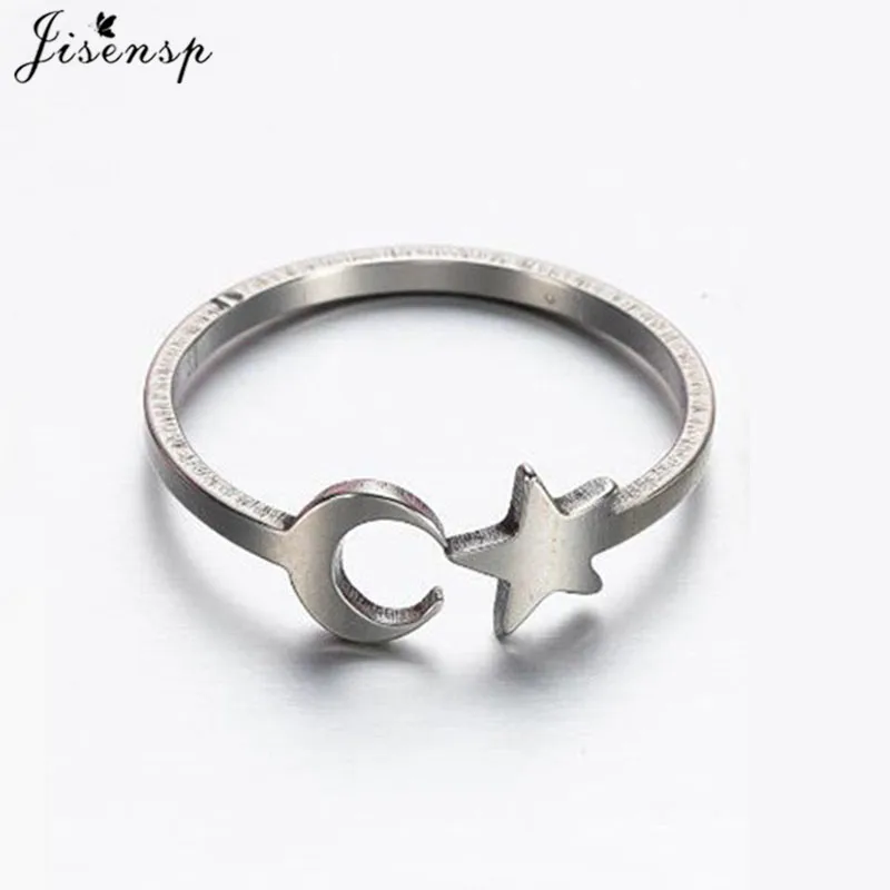 Lovely Moon Star Stainless Steel Rings for Women Delicate Casual Cat Map Wave Pineapple Finger Ring Girls Bridesmaid Accessories