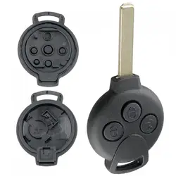 Funda de llave remota de coche con 3 botones, compatible con mercedes-benz Smart Fortwo 451 2007-2013
