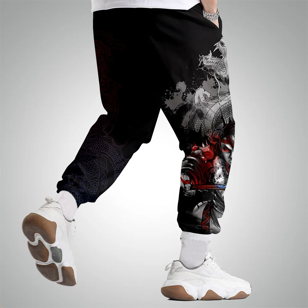 Pantalones de chándal de Anime de estilo japonés para hombre, ropa de calle Harajuku, pantalones Cargo largos con múltiples bolsillos, talla grande