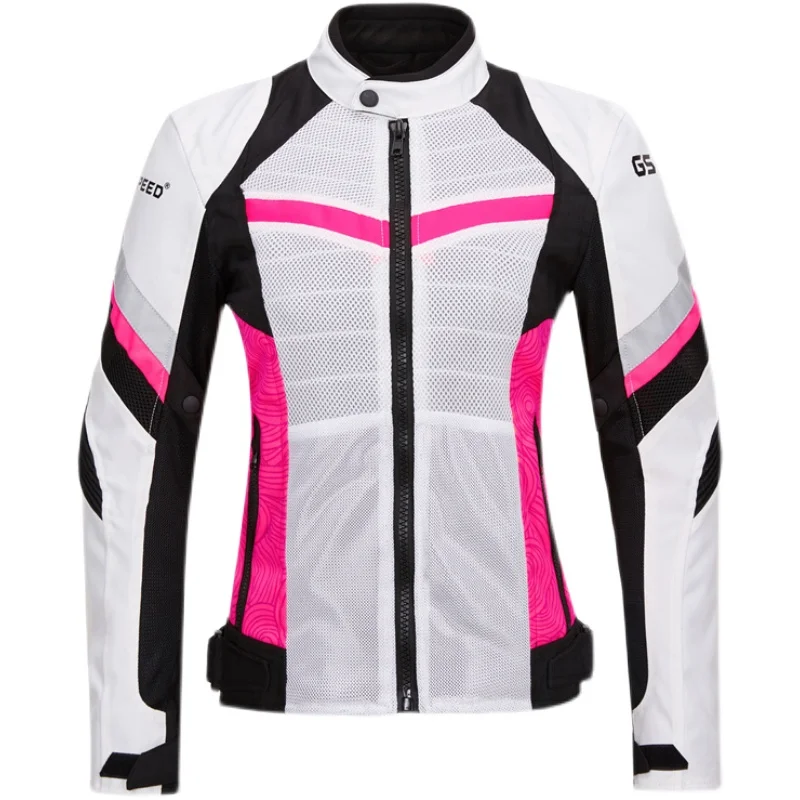 Women's Motorcycle Riding Suits, Mesh Breathable Racing Suits in Summer, Warm Cross-Country Motorcycle Clothes Racing Jacket