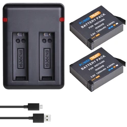 2Pcs 1200mAh ONE X Battery + Dual USB Charger for Insta360 ONE X Battery with Type C Port