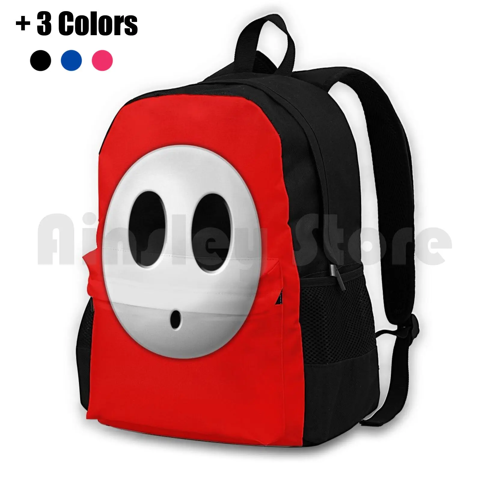 Shyguy Face Mask Outdoor Hiking Backpack Waterproof Camping Travel Shyguy Shy Guy Shy Guy Face Halloween Costume Videogames