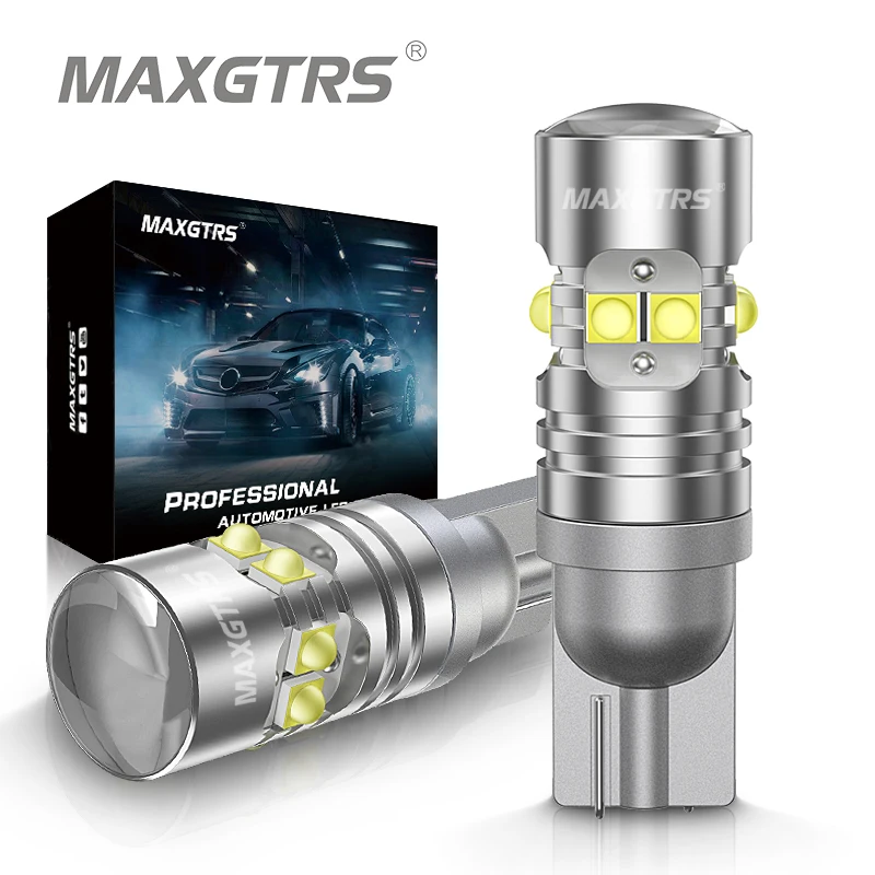 

2x T10 194 168 920 912 921 High Power 50W Extreme Bright Chip XB-D LED Bulbs For Car Parking Backup Reverse Lights Lens