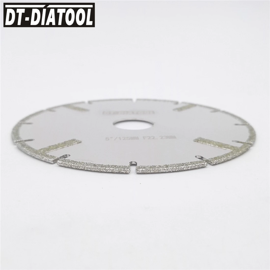 DT-DIATOOL 2pcs 5inch/125mm Electroplated Diamond Cutting Disc 22.23mm Both Side Reinforced Saw Blade For Stone Granite Marble