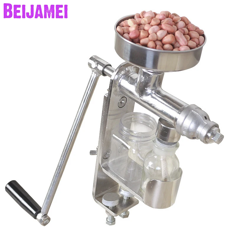 BEIJAMEI Manual Oil Press Machine Household Oil Extractor Peanut Nuts Seeds Oil Press Machine