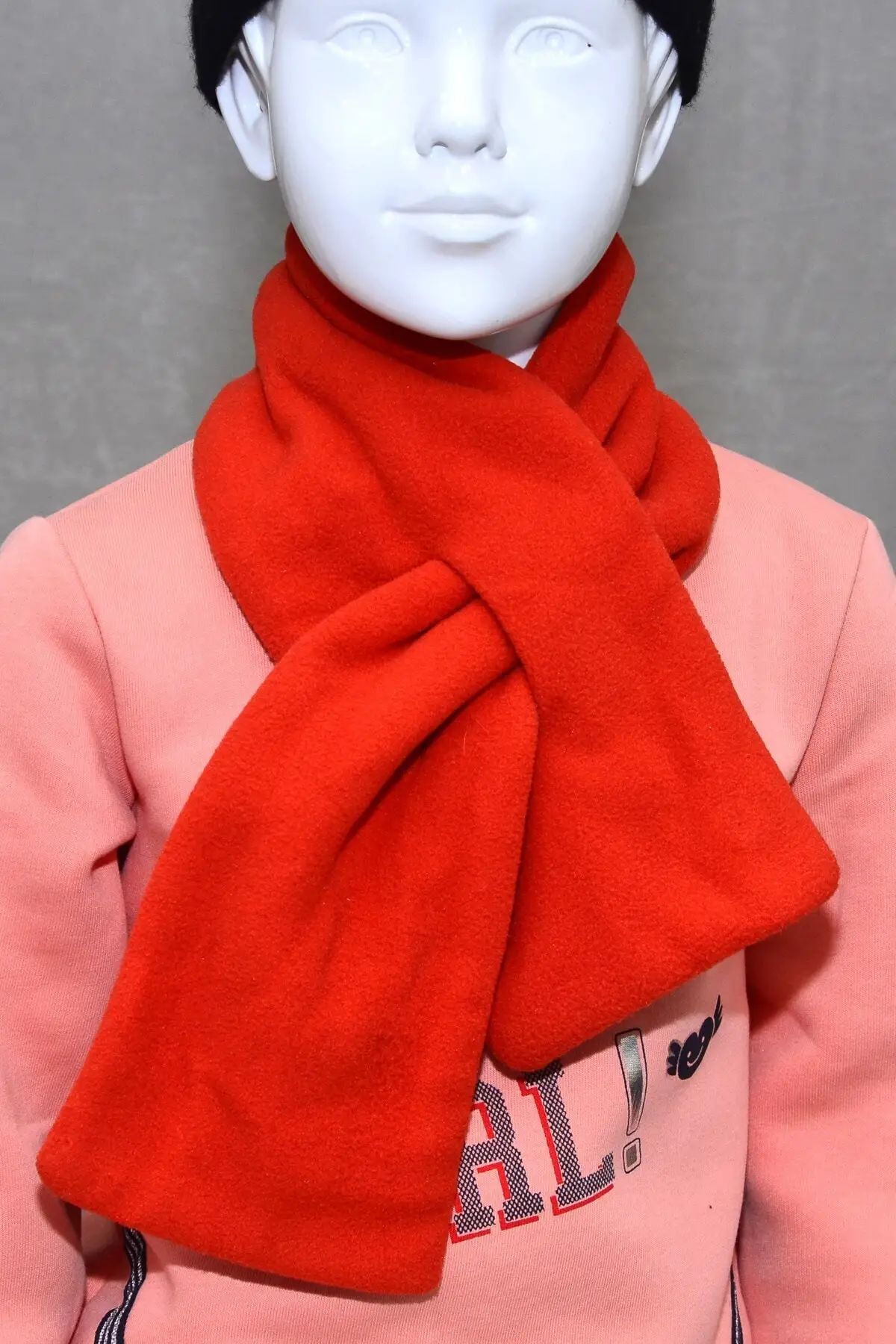 Orange Double Layer Fleece Scarf