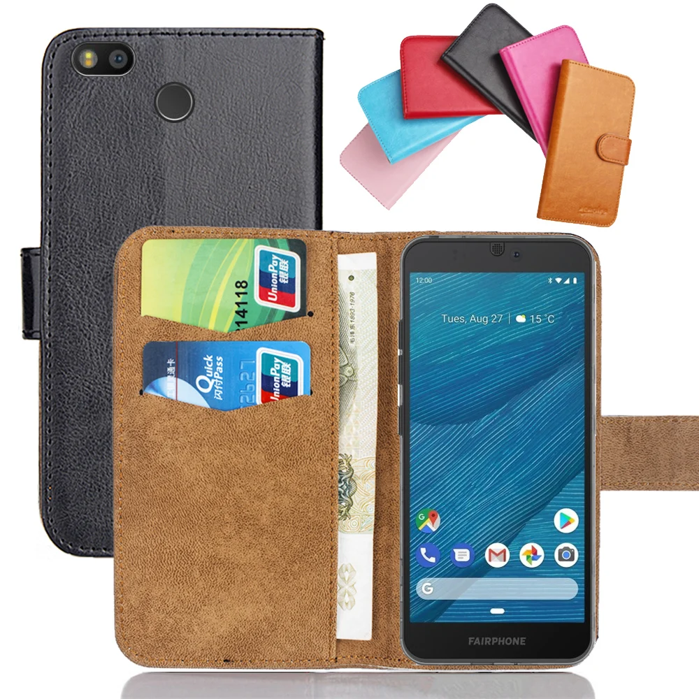 Fairphone 2 3 3+ 3 Plus Case 6 Colors Flip Soft Leather 2 3 3+ 3 Plus Fairphone Crazy Horse Phone Cover Cases Credit Card Wallet