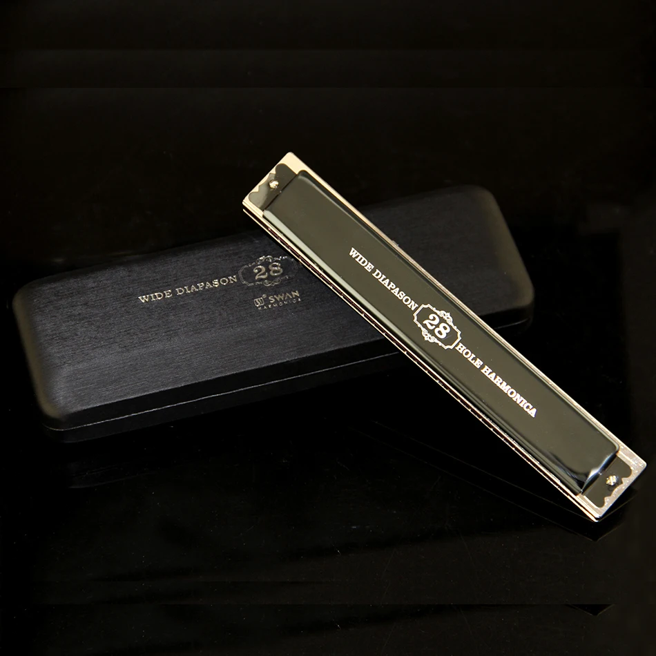 High-end harmonica Swan 28 Hole Harmonica Polyphony Accent C Adult Students Beginners Professional Performce Harmonica