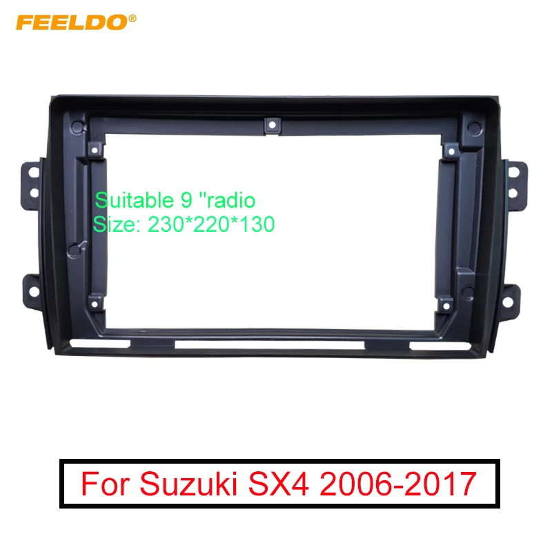 

FEELDO Car Stereo 9" Big Screen 2DIN Fascia Frame Adapter For Suzuki SX4 Audio Dash Fitting Panel Frame Kit #AM3890