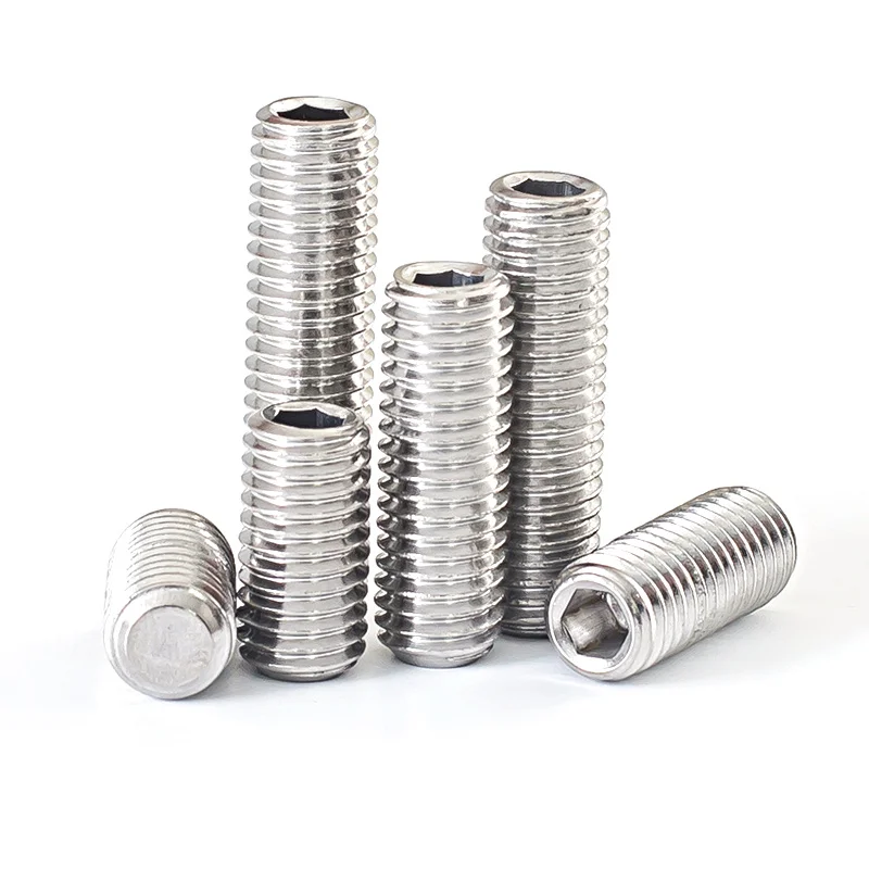 

304 Stainless Steel Bolt Rod Headless Screw M2.5 M3 M4 M5 M6 Hex Hexagon Socket Allen Cup Point Grub Screw Hardware Fasteners