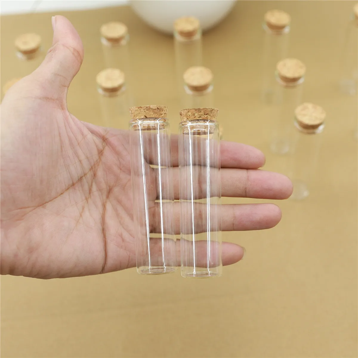 50pcs 20ml 22*80mm Glass Corks Bottles Test Tube Stopper Spice Bottles Container Small DIY Jars Tiny Vial Bottle glass