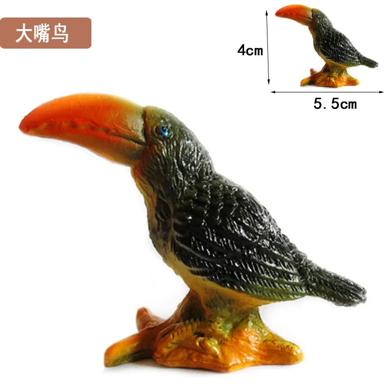 Home Decor Beeldjes Miniaturen Pvc Plastic Gesimuleerde Rubber Vliegende Vogel Zwaan Gans Eagle Papegaai Pauw Uil Model Speelgoed