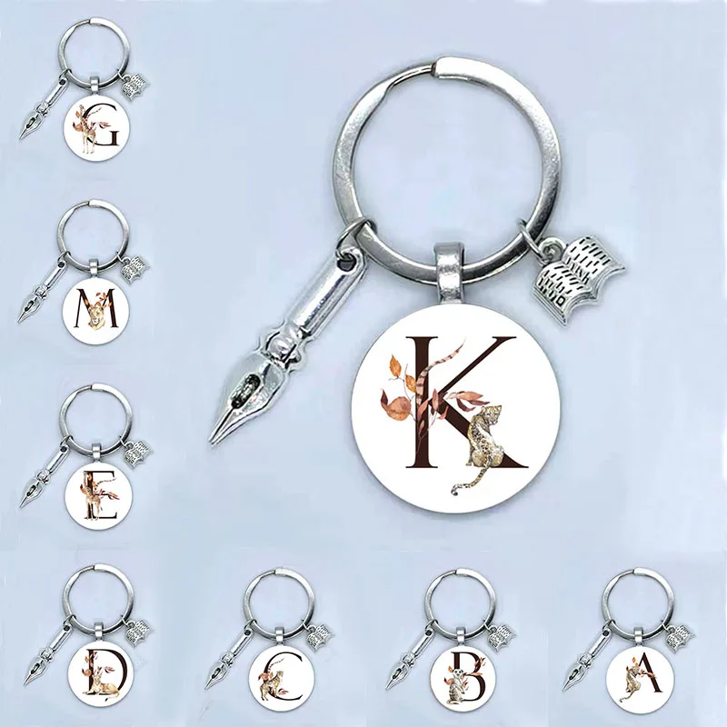 

25mm Hand-Added Creative Teacher'S Day Keychain, Ladies Crystal Pendant Animal 26 Letter A-Z Keychain, High-Quality Keychain, Te