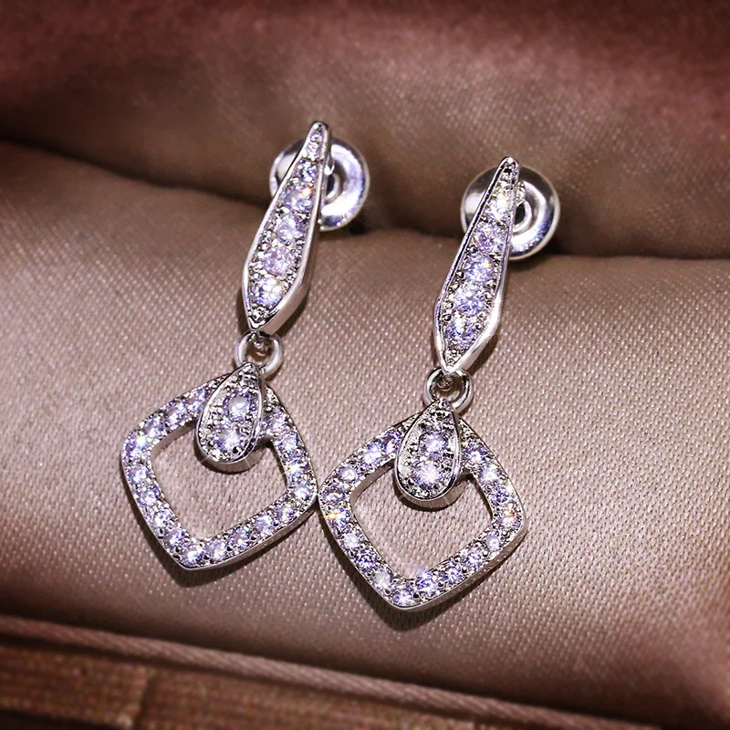 

Diamonds Fashion Jewelry S925 Sterling Silver Earrings Women Fine Jewelry Engagement Silver Bohemia Earrings for Gift Luxury