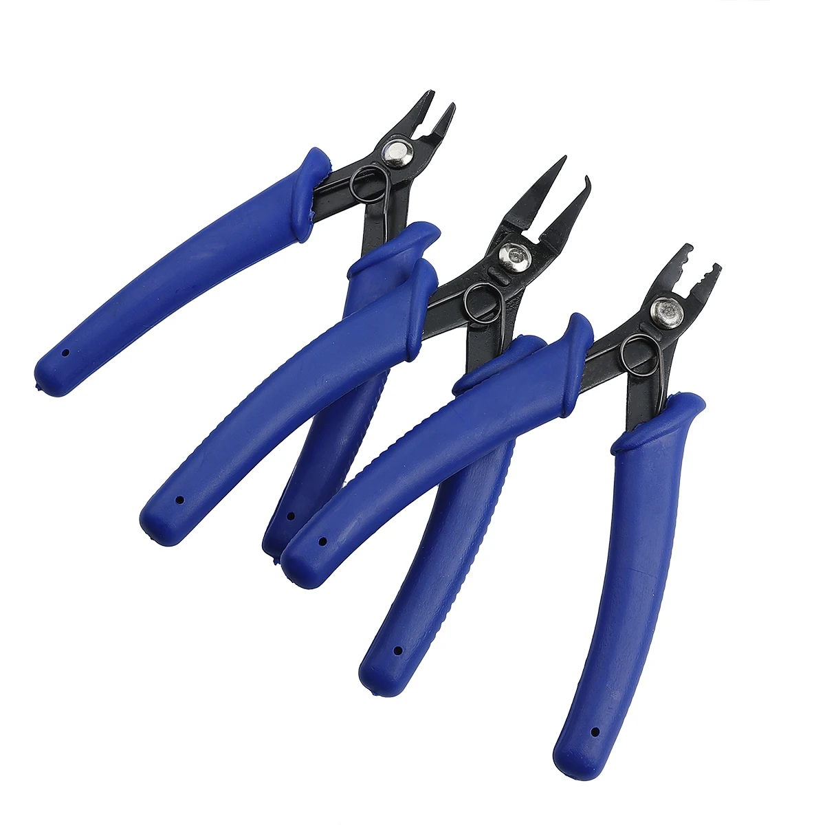 Blue Color 13-14cm Steel Split Ring Opener Pliers Jewelry Beading Crimp Pliers Tool With Mini Diagonal Pliers DIY Hand Tools