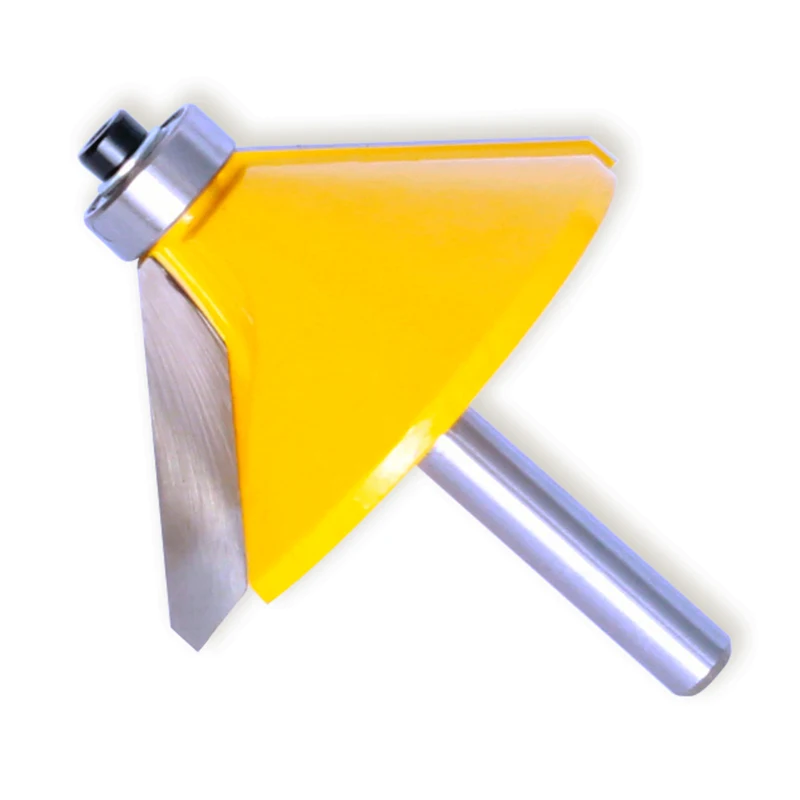 CHWJW 1PC 1/4" Shank Large 45Degree Chamfer & Bevel Edging Router Bit  woodworking cutter woodworking bits
