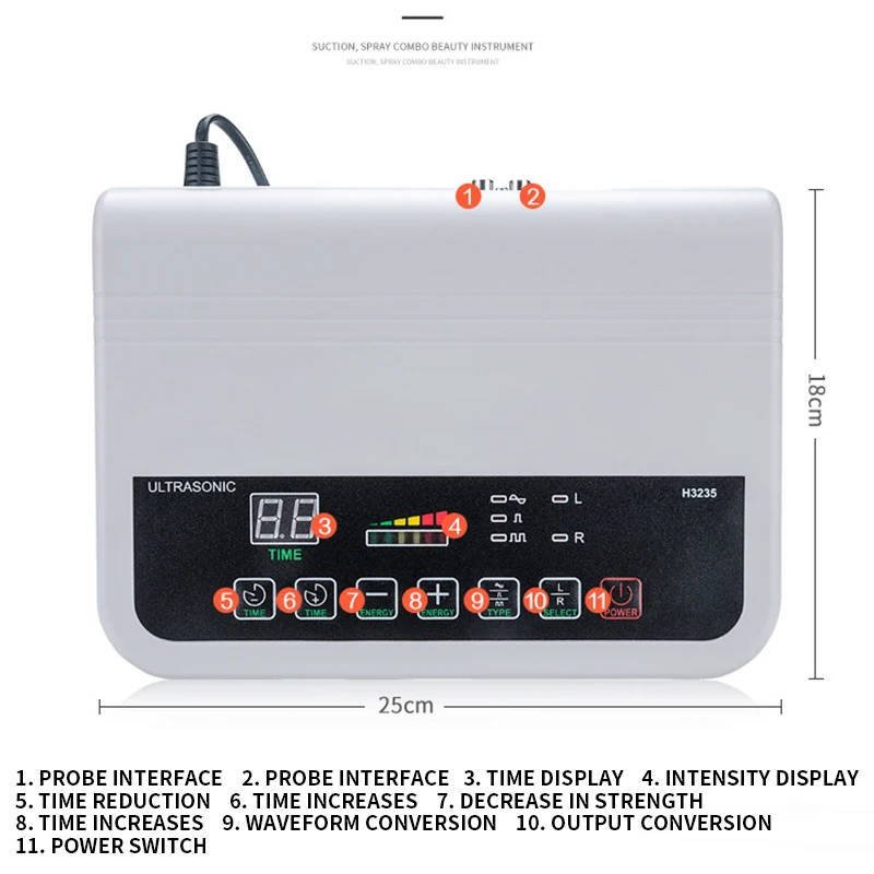 H3235 Ultrasonic Beauty Instrument, Facial Importing Device, Importing and Exporting Device, Dedicated for Beauty Salon