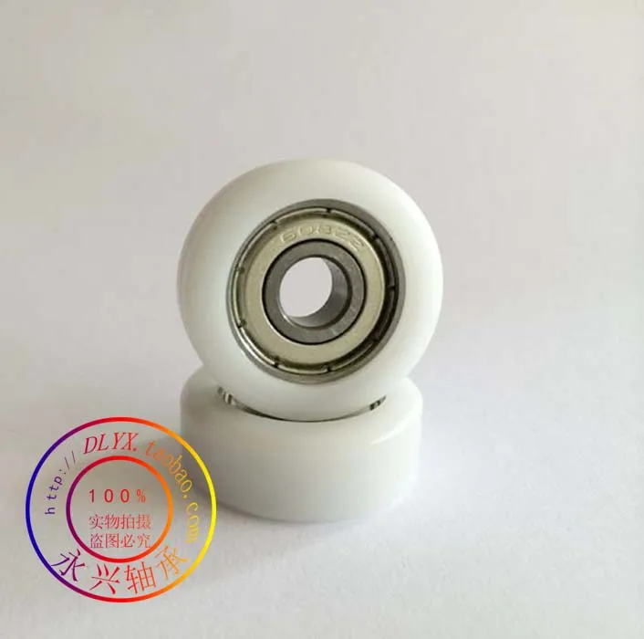 8*30*11 puleggia portante rivestita in plastica cuscinetto piatto per porte e finestre mobili 608 diametro esterno 30 rullo piatto in nylon