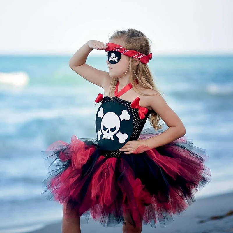 Mädchen Baby Halloween Kostüm Für Kinder Kind Cosplay Pirate Dämon Schädel Phantasie Kleid Party Weihnachten Tutu