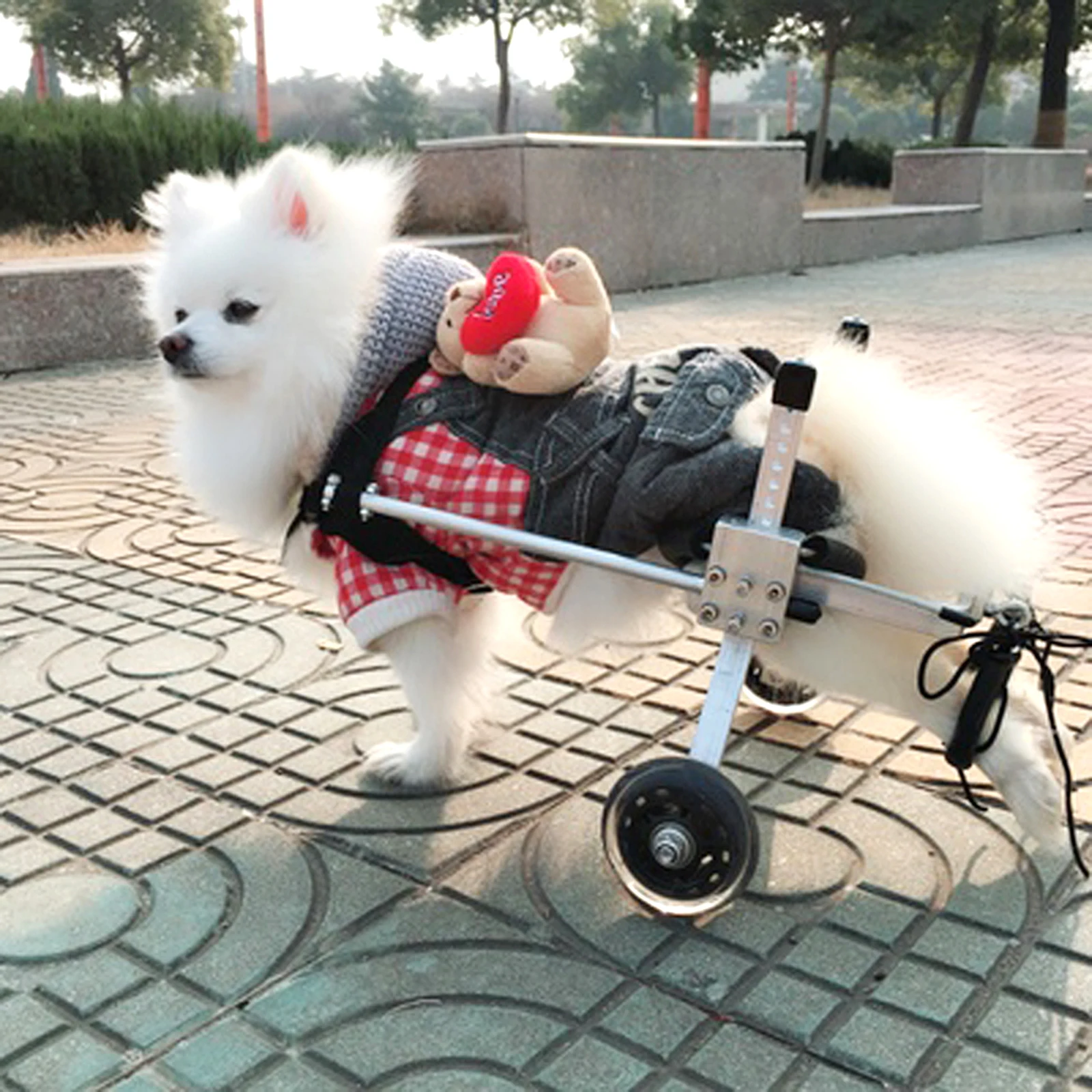 

US Adjustable Rear Support Dog Wheelchair For Back Legs help your pet walking running playing