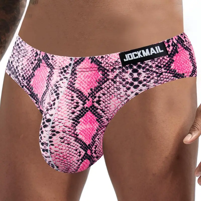 JOCKMAIL leopard print men\'s brief underwear low waist large size boxer briefs Soft and breathable Trunks shorts