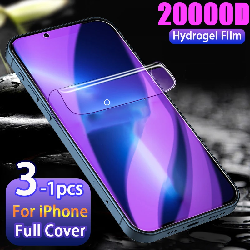 3PCS Hydrogel Film Screen Protector For iPhone 11 12 13 Pro Max Mini Protection Film For iPhone 11 X XR XS MAX SE 2020 8 6 7Plus